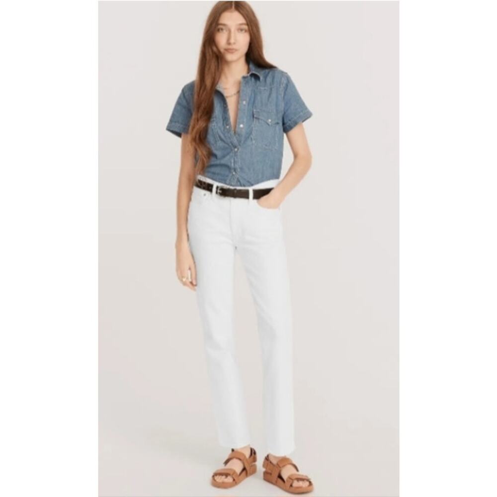J. Crew Vintage Slim-Straight Jean in White Size 33